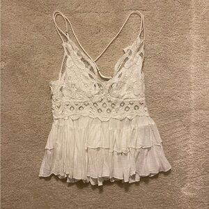 white free people lace top